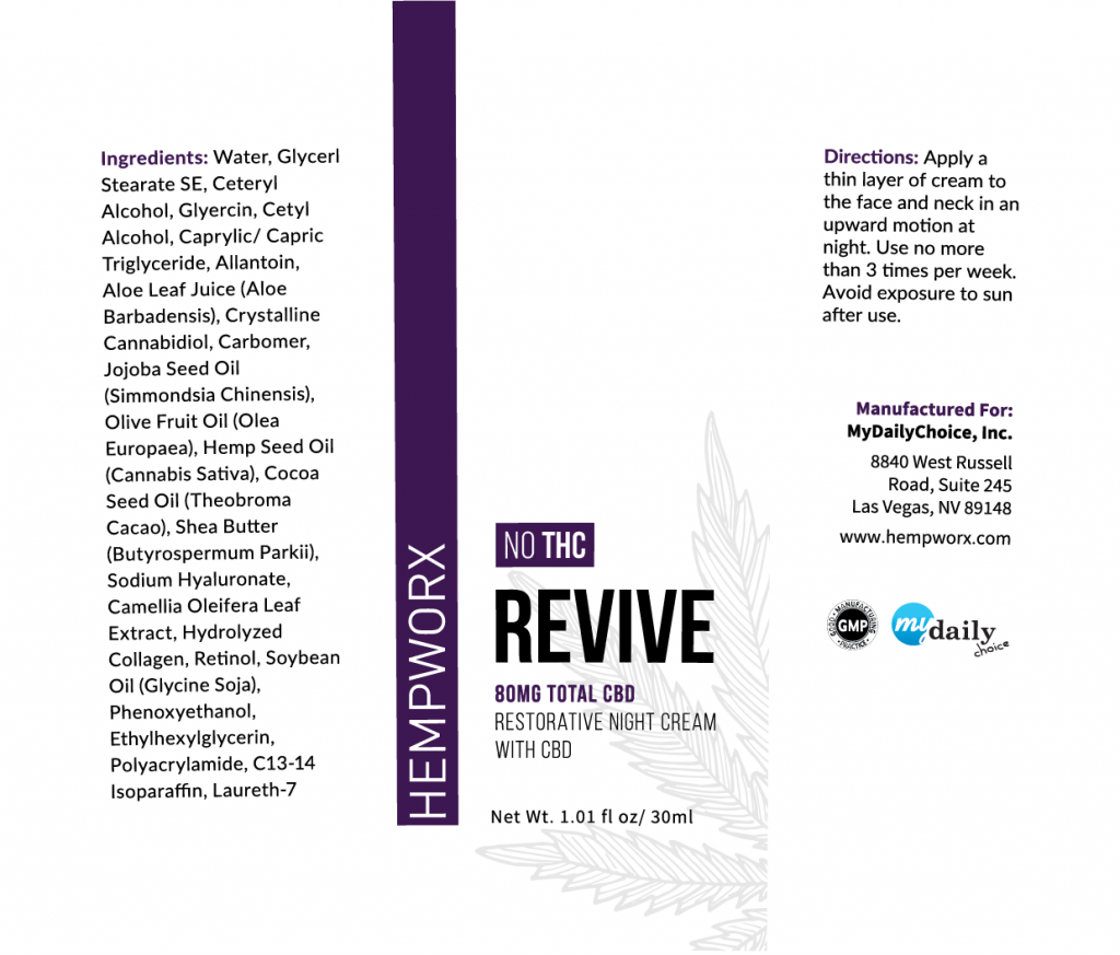 Hempworx revive sprays label