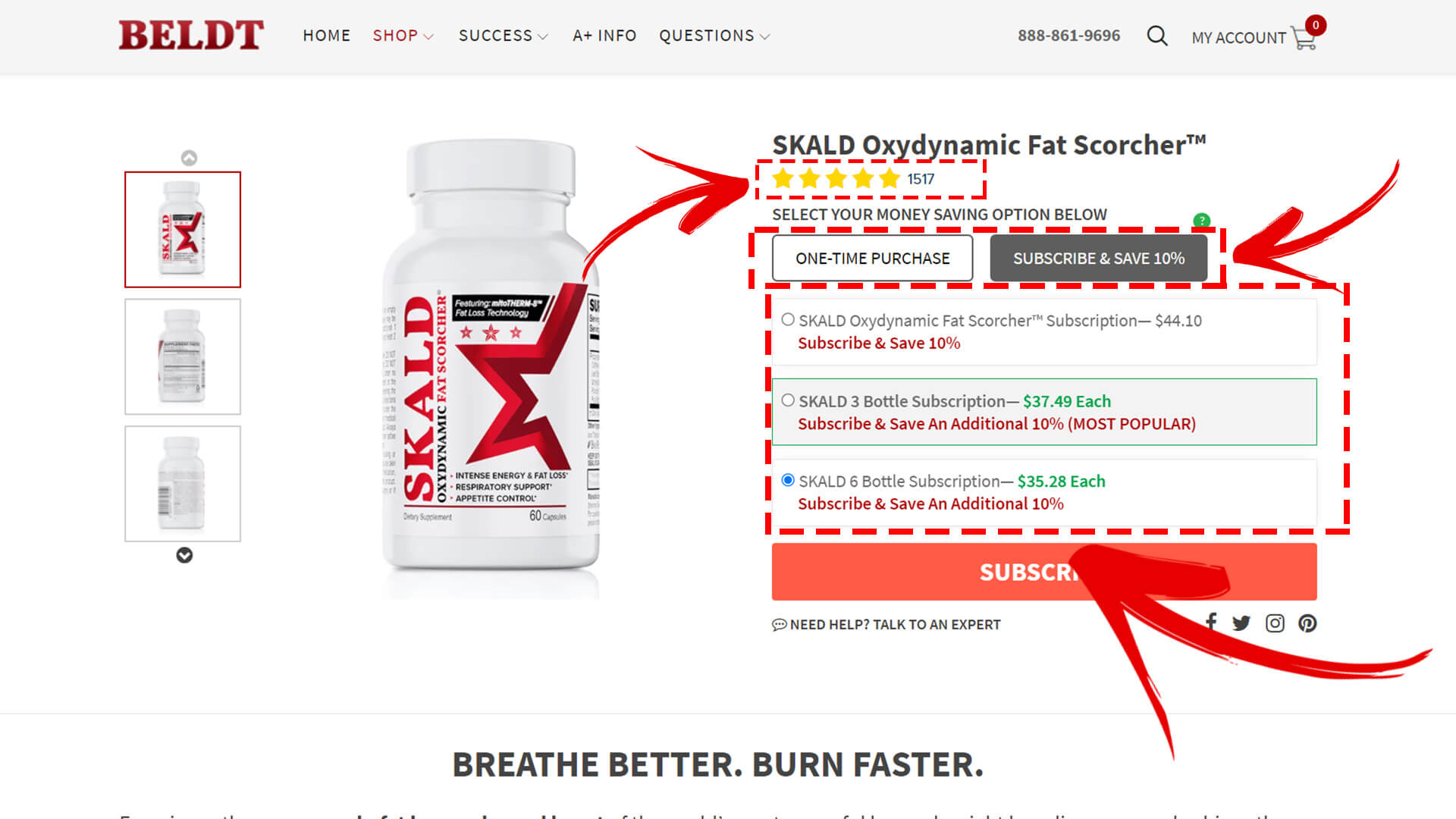 How to buy SKALD Oxydynamic Fat Scorcher supplement step 2