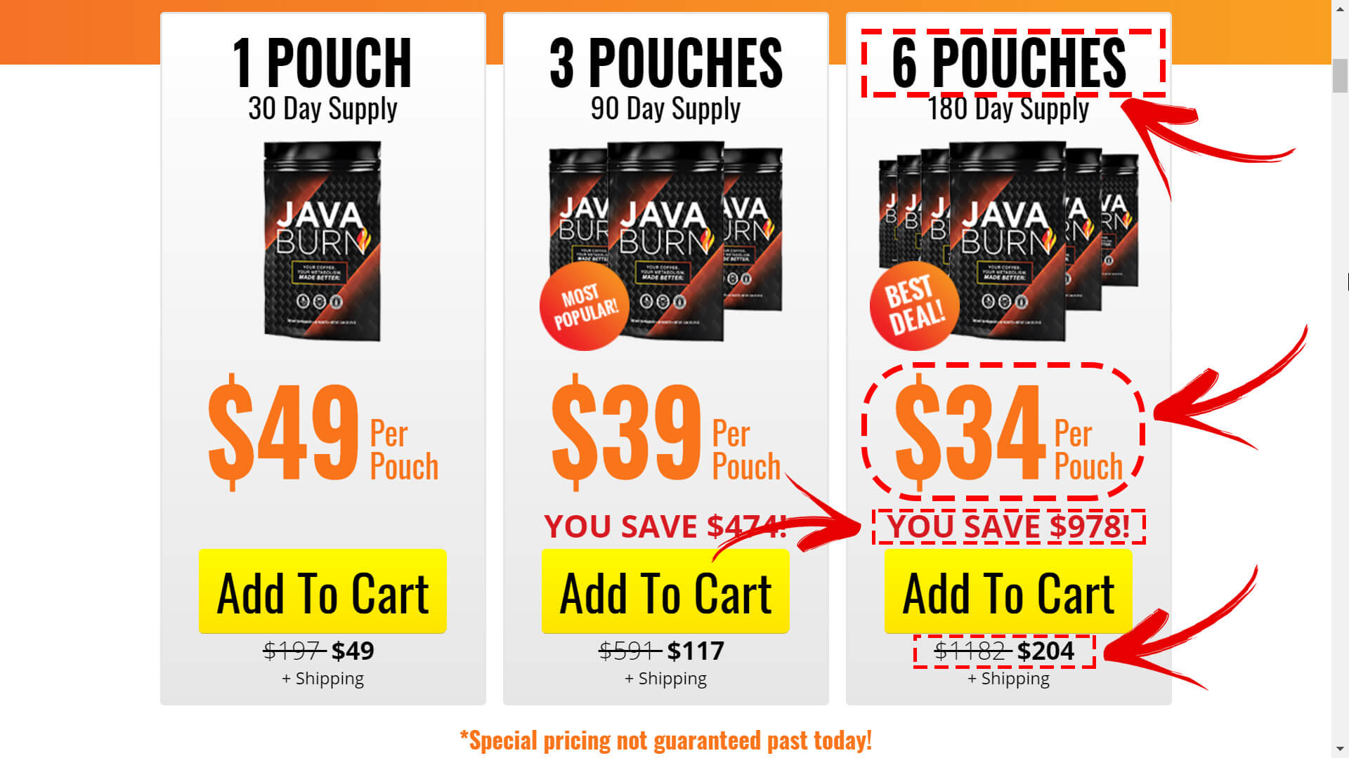 How to buy the official Java Burn packets step2