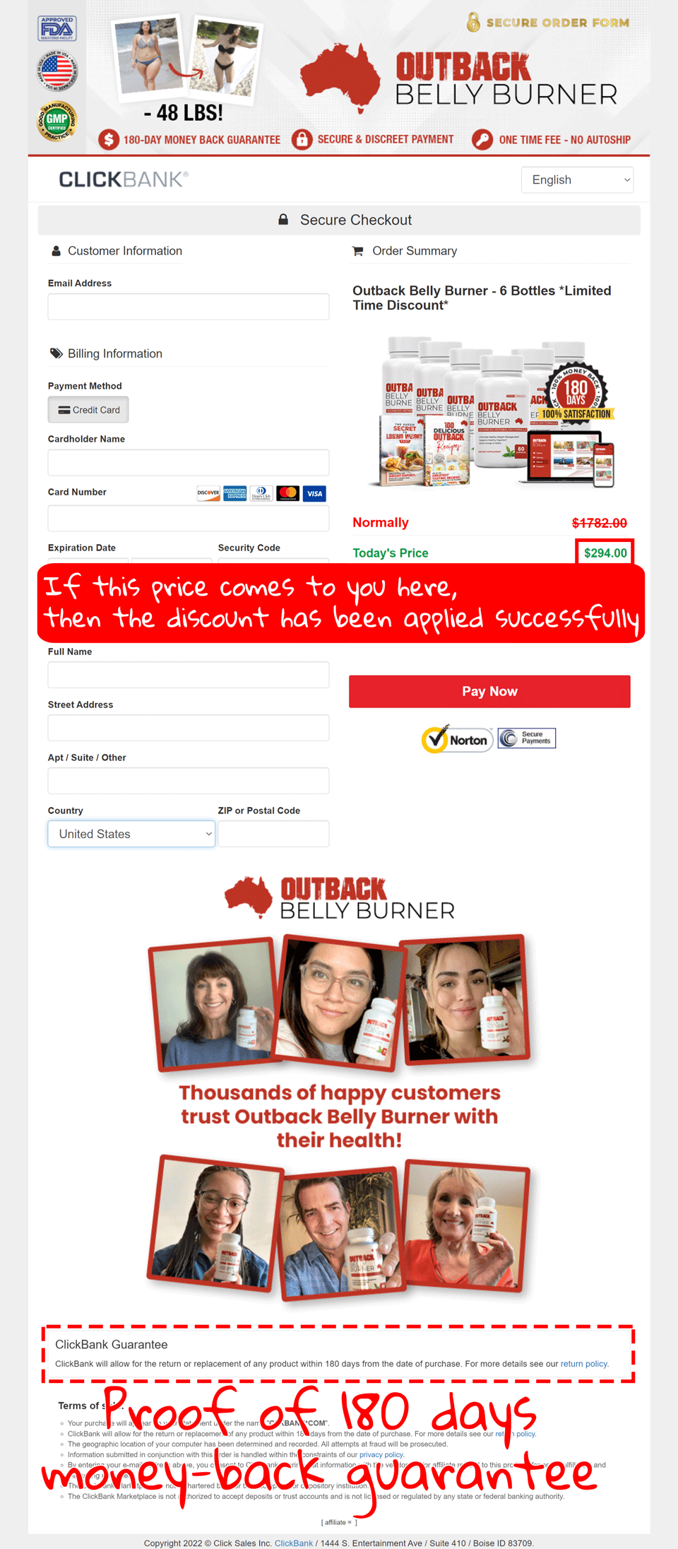 How to buy the official outback belly burner supplement step4