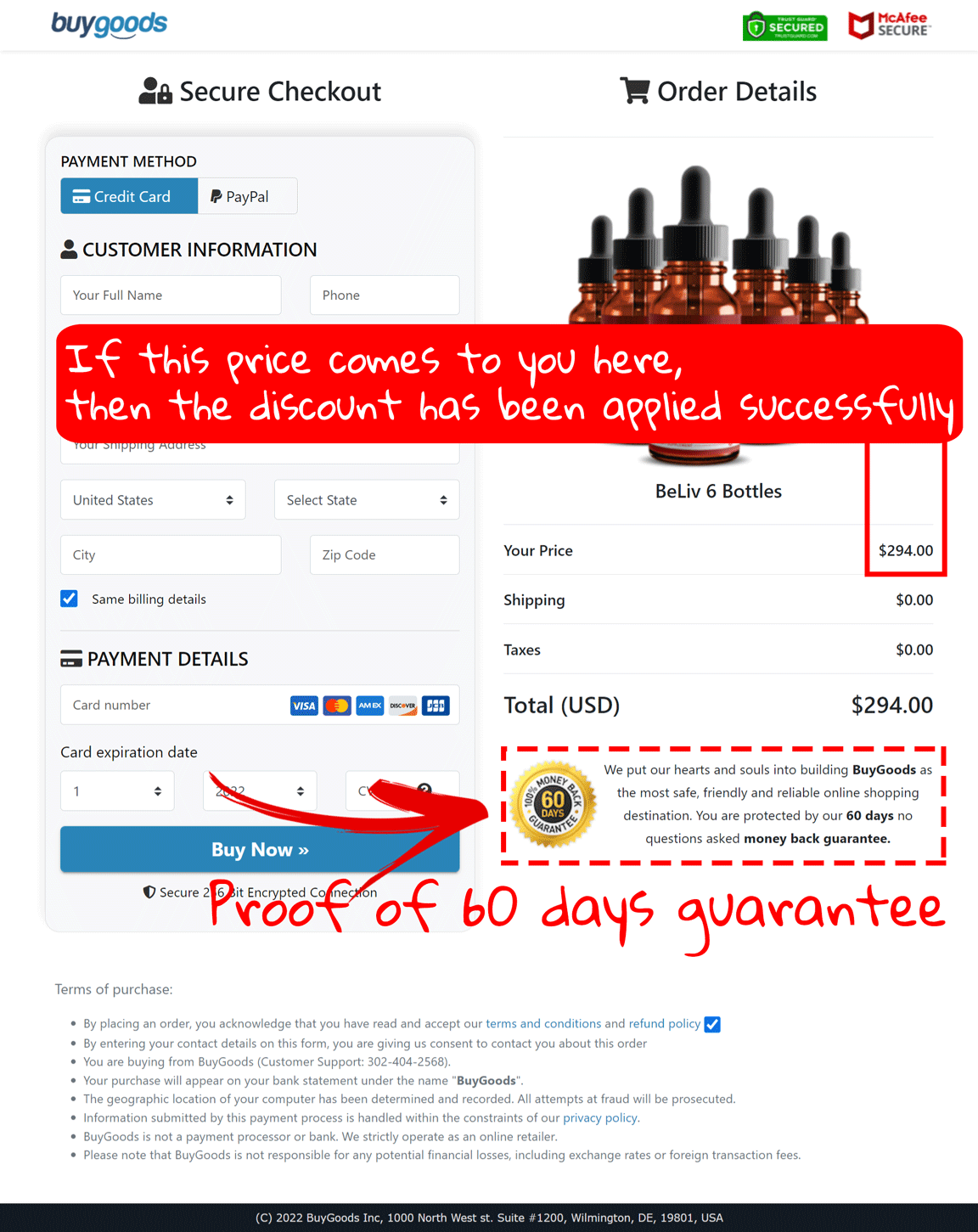 How to buy the official BeLiv supplement step 4