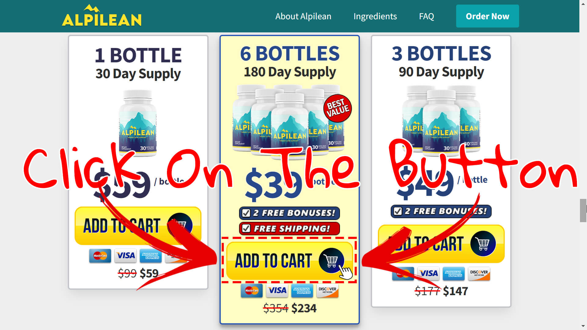 How to buy the official Alpilean supplement step 3