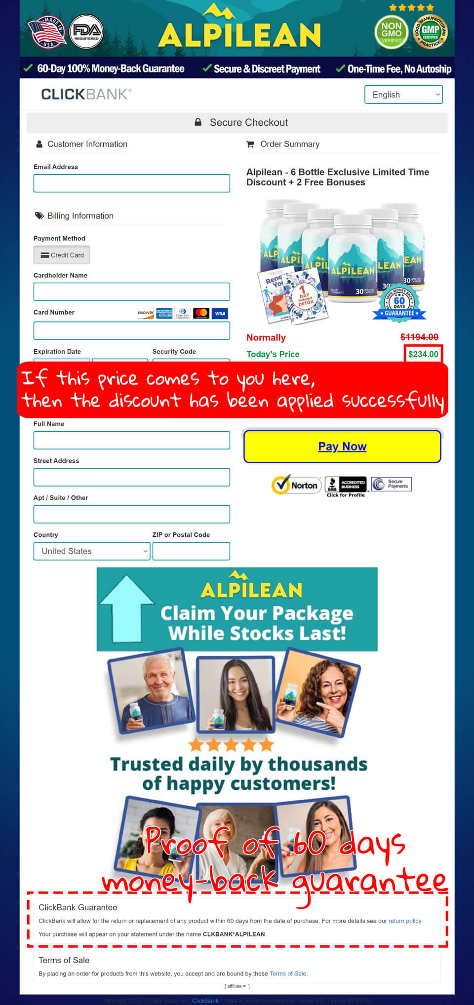 How to buy the official Alpilean supplement step 4