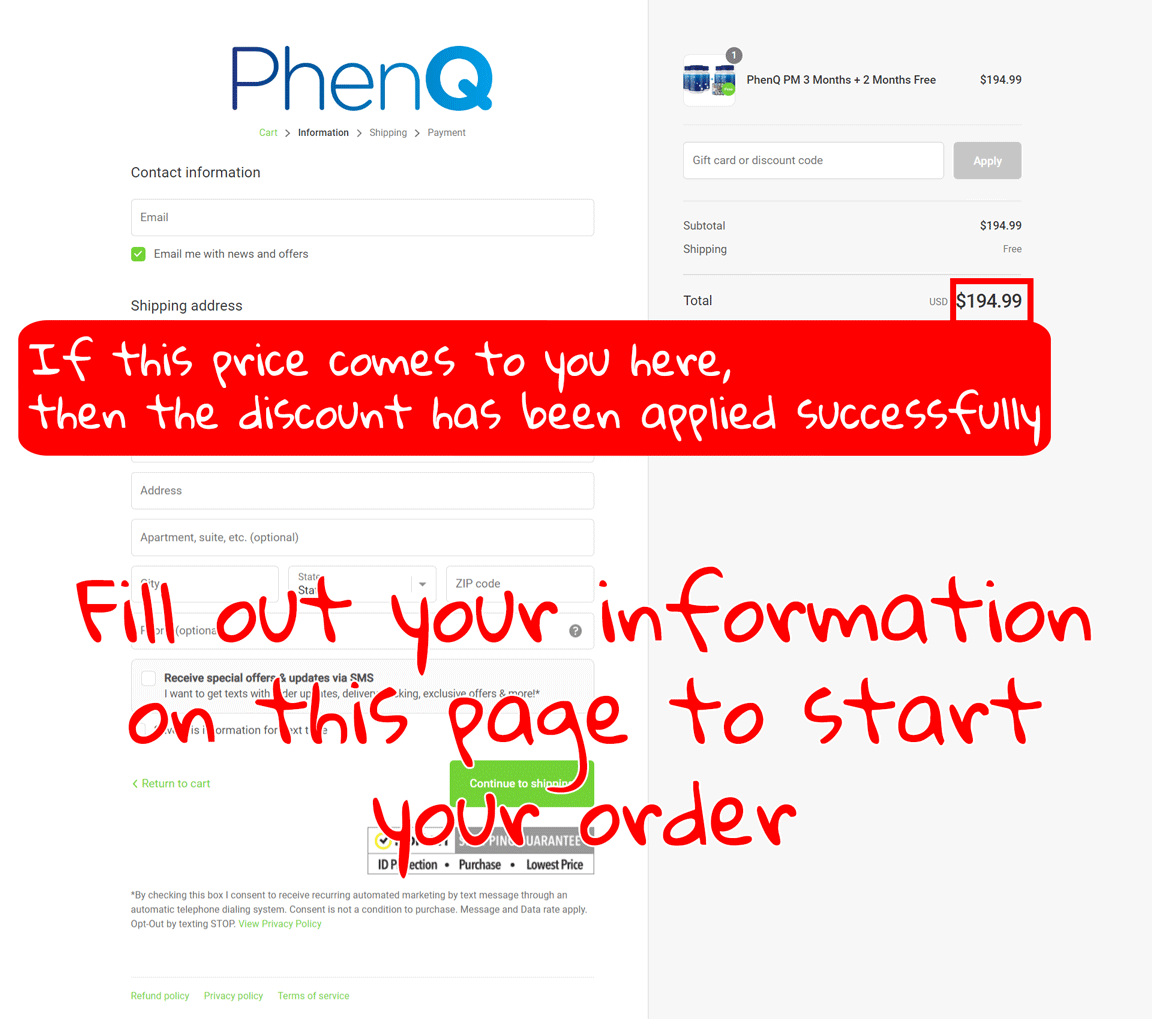 How to buy the official PhenQ PM supplement step 5