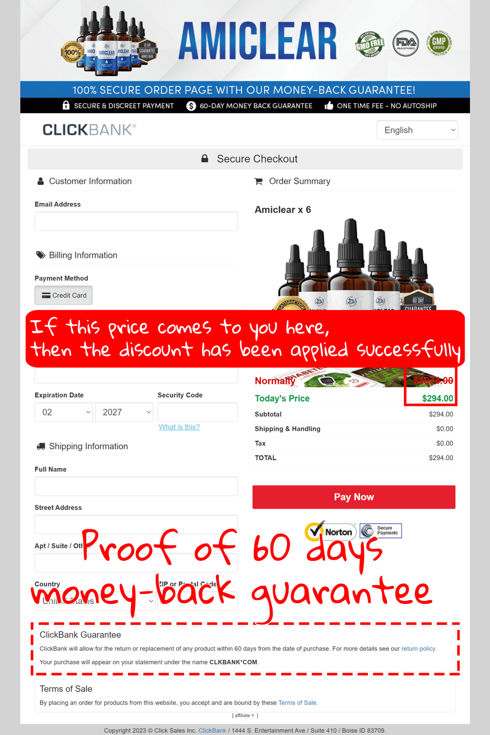 How to buy the official Amiclear supplement step 3