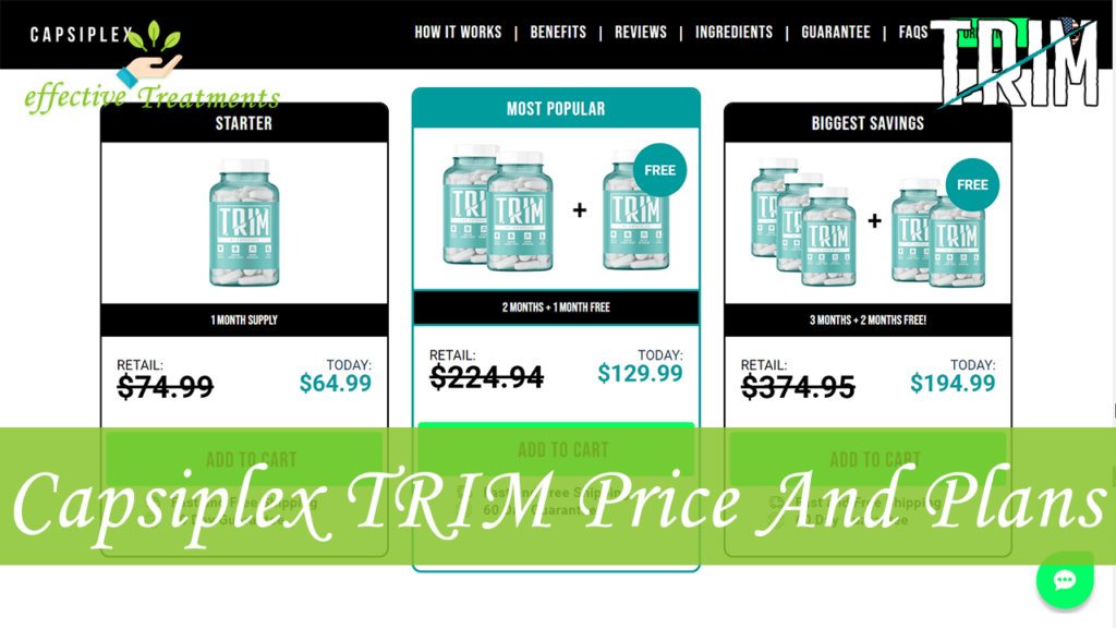 Capsiplex TRIM Supplement Price And Plans