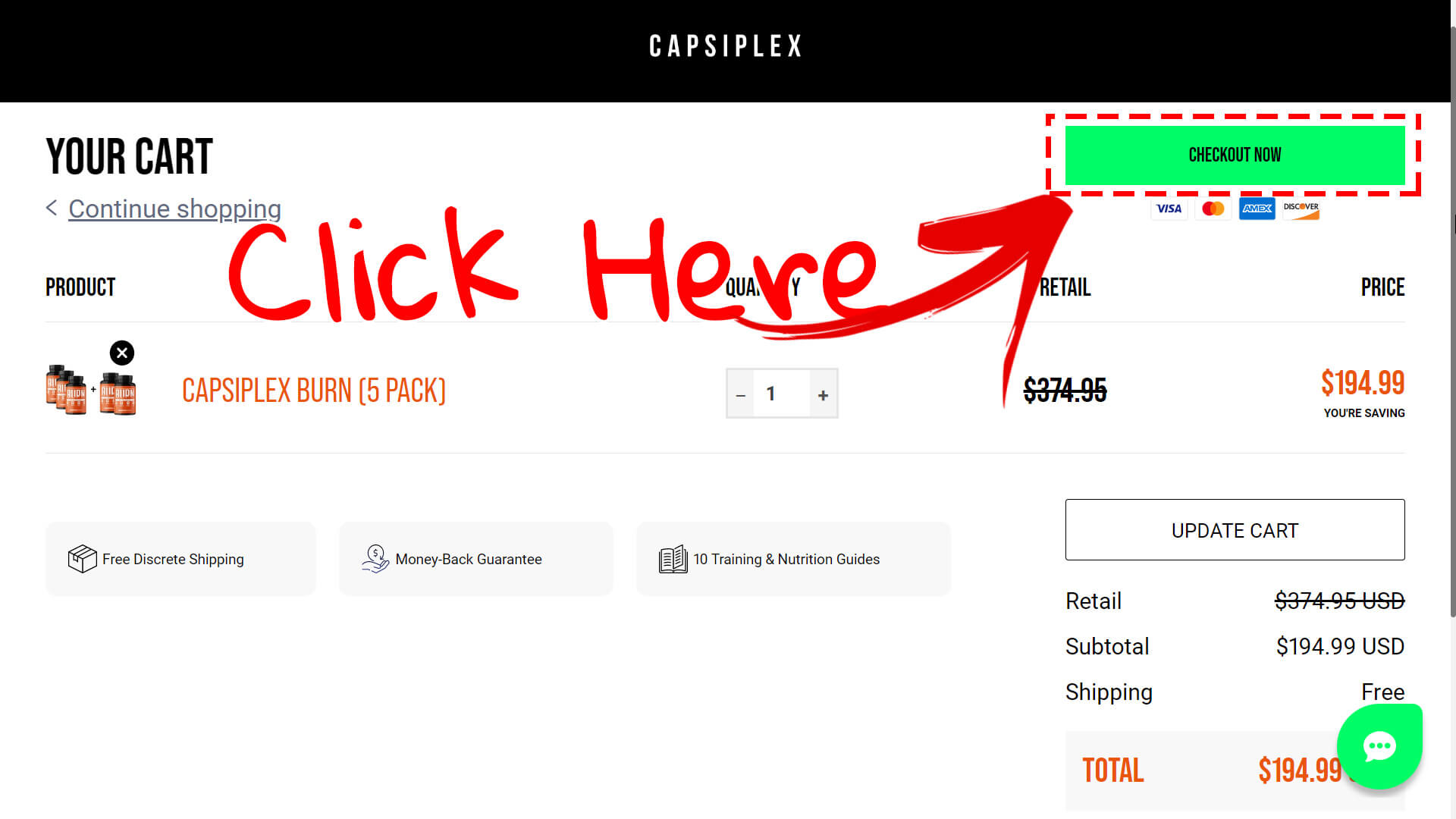 How to buy the official Capsiplex BURN supplement step 4