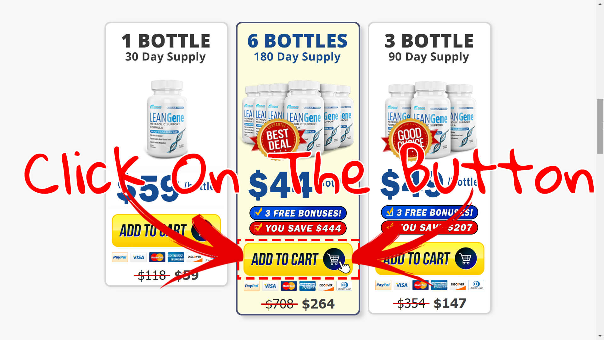 How to buy the official Lean Gene supplement step 3