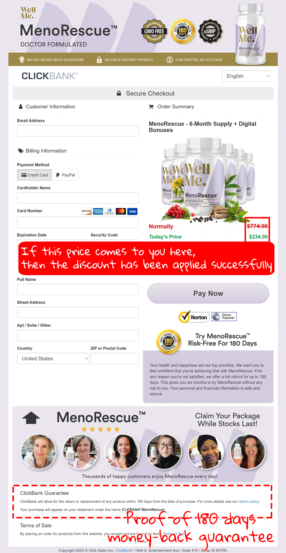 How to buy the official MenoRescue supplement step 4