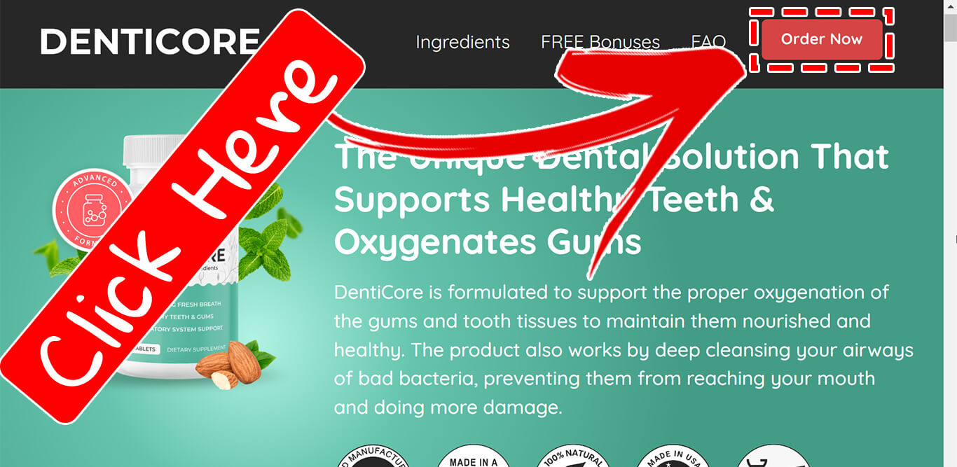How to buy the official Denticore supplement step 1