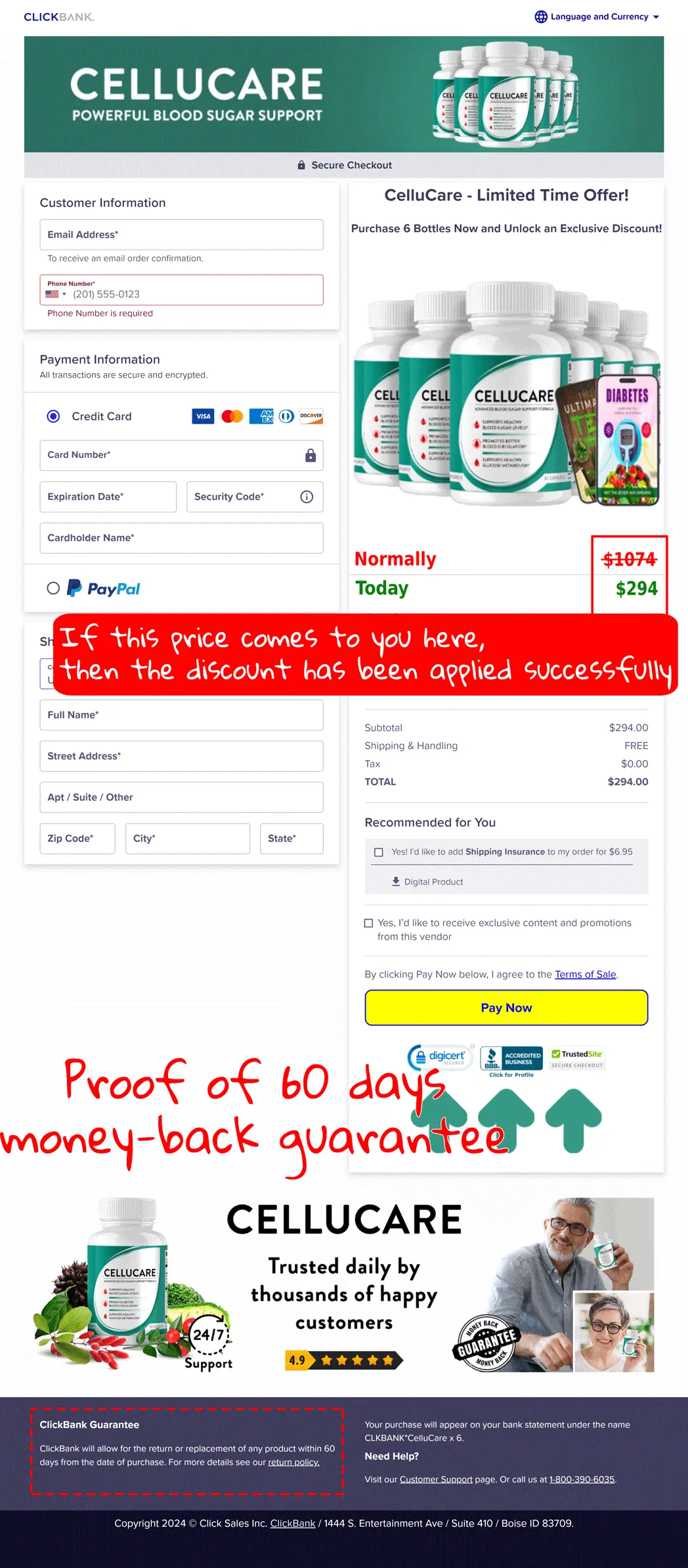 How to buy the official CelluCare supplement step 3