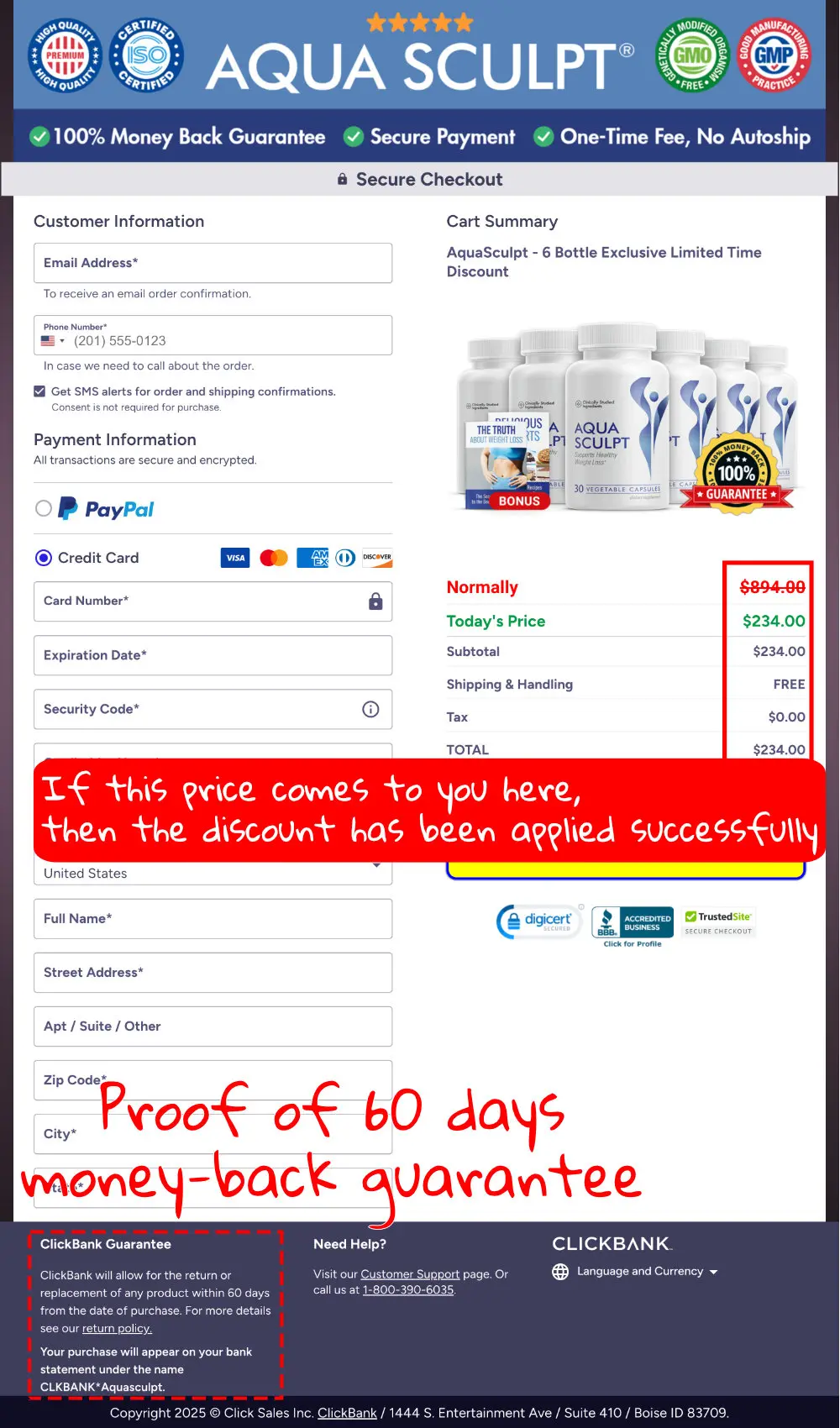 How to buy the official AquaSculpt supplement step 4