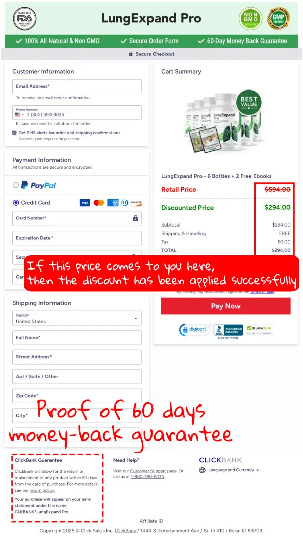 How to buy the official LungExpand Pro supplement step 4