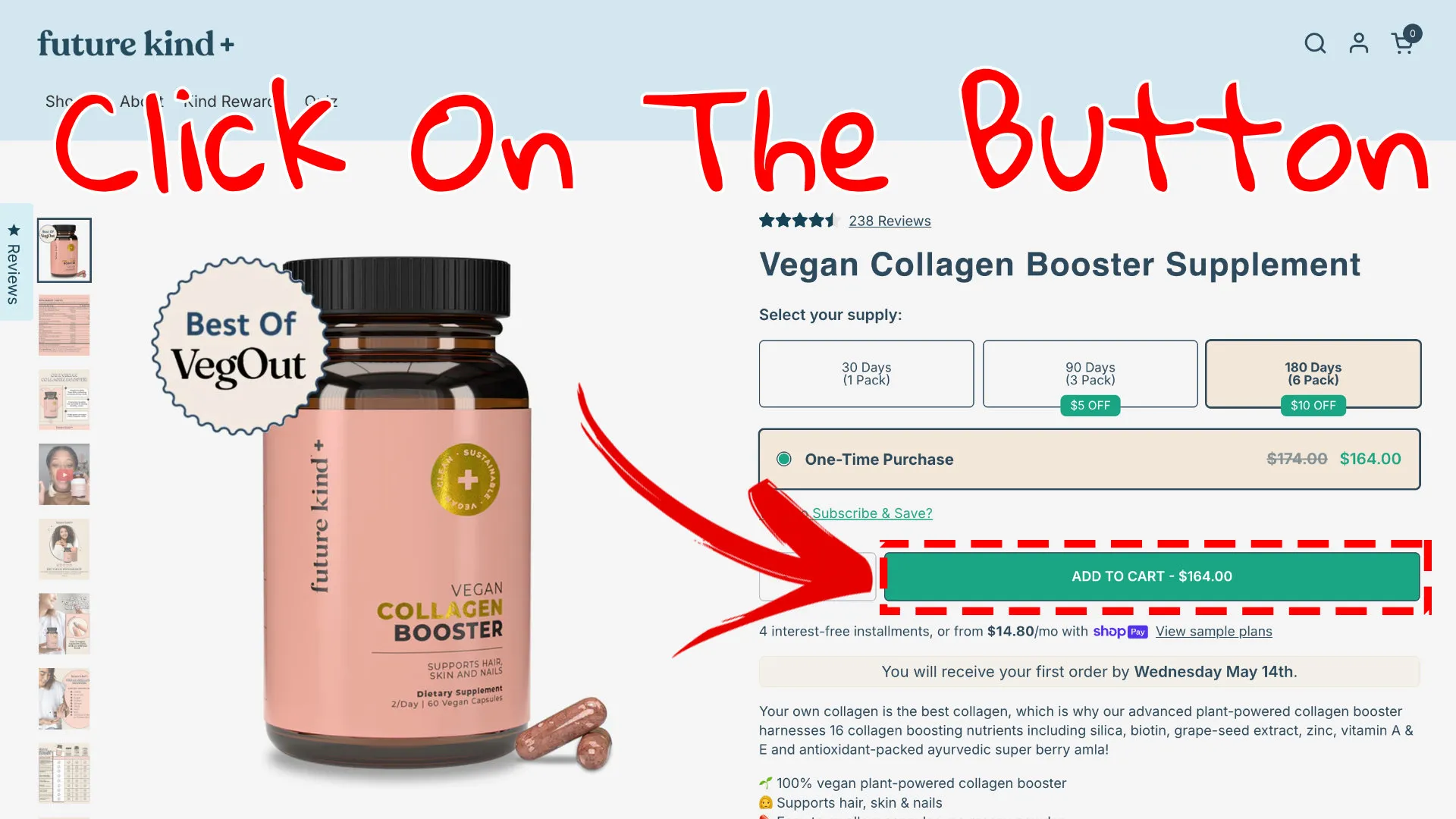How to buy the official Vegan Collagen Booster supplement step 1