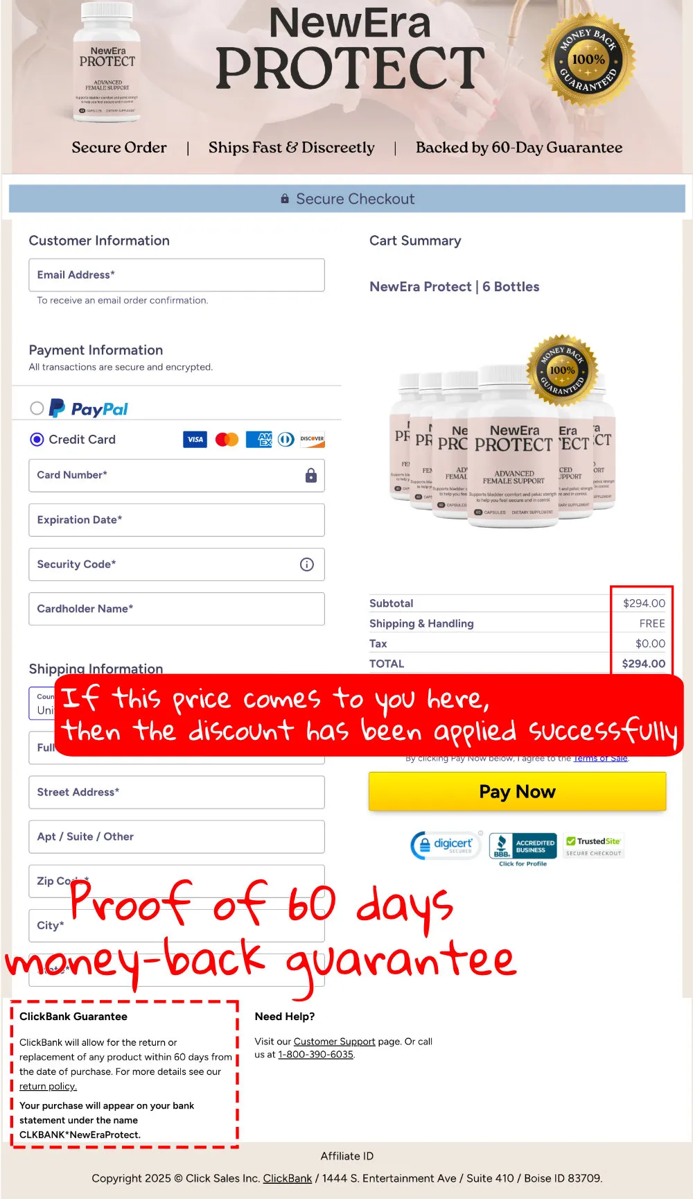How to buy the official NewEra Protect supplement step 4