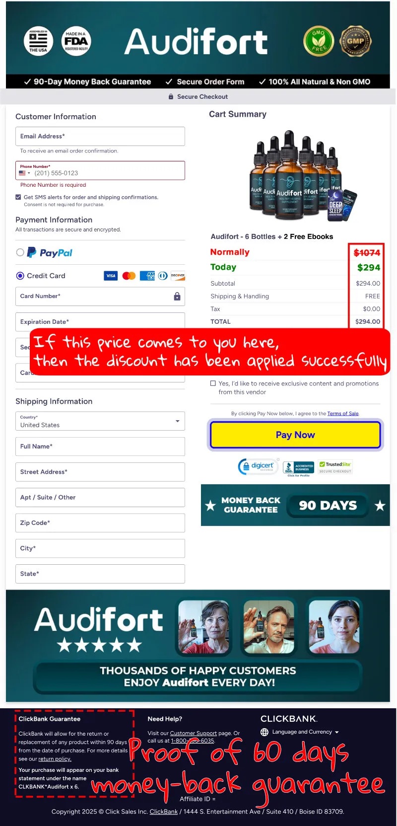 How to buy the official Audifort supplement step 3