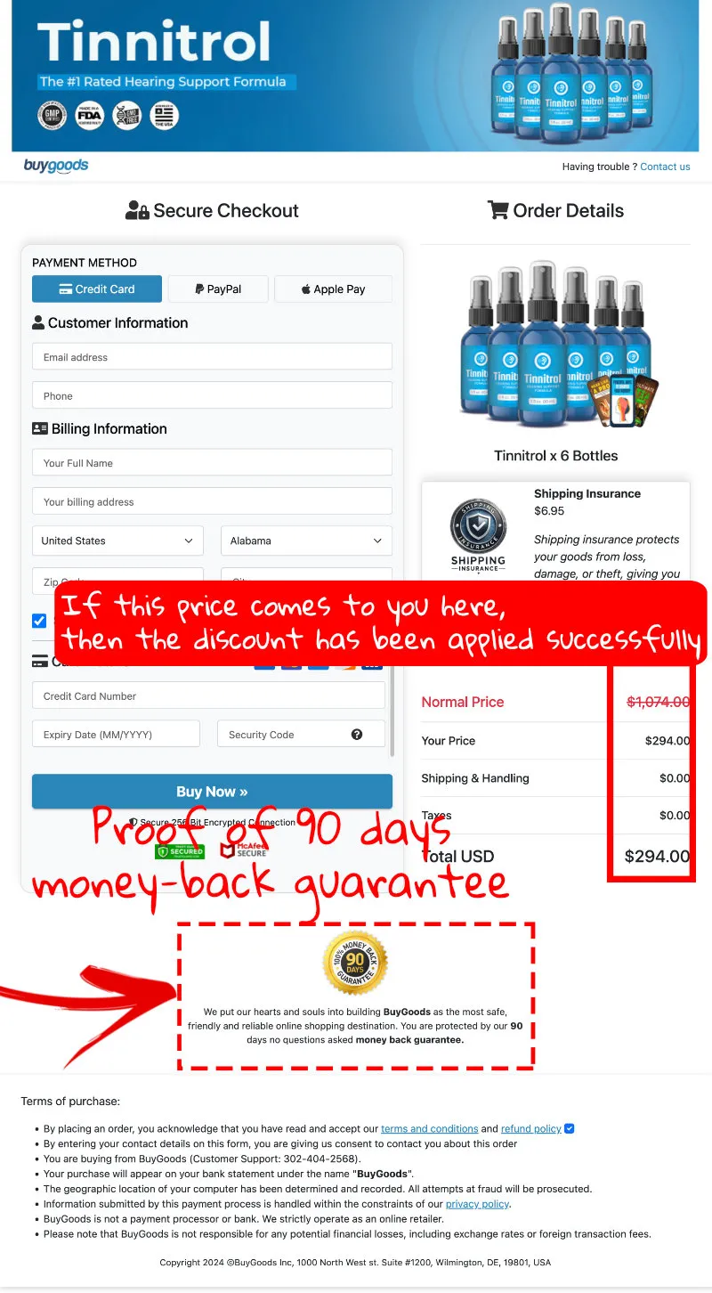 How to buy the official Tinnitrol supplement step 3