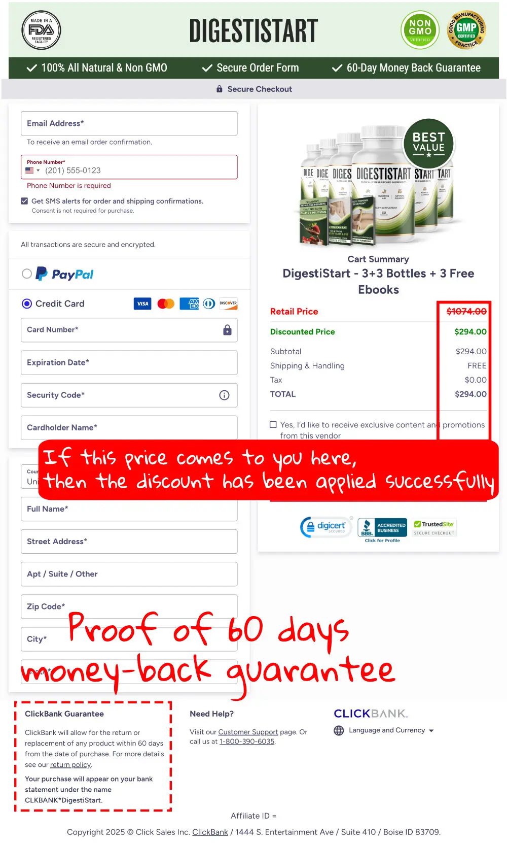 How to buy the official DigestiStart supplement step 4