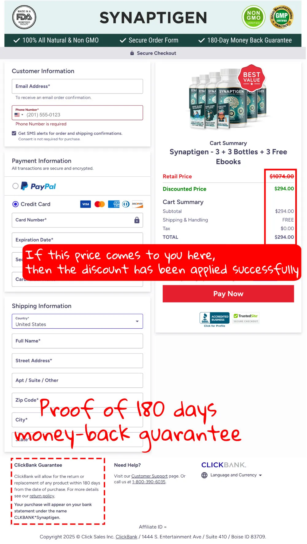 How to buy the official Synaptigen supplement step 4